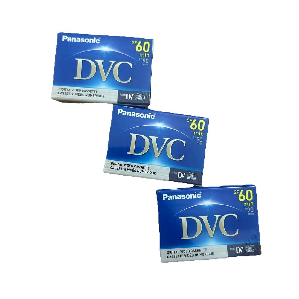 3 Panasonic Mini Digital Video DVC Cassettes SP 60 min LP 90 min
